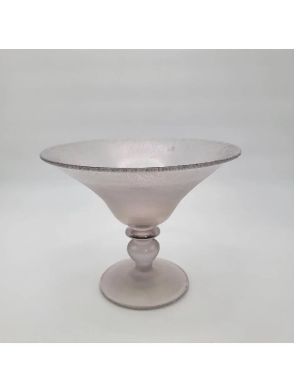 Stretch Glass Iridescent Persian Pearl Footed Compote